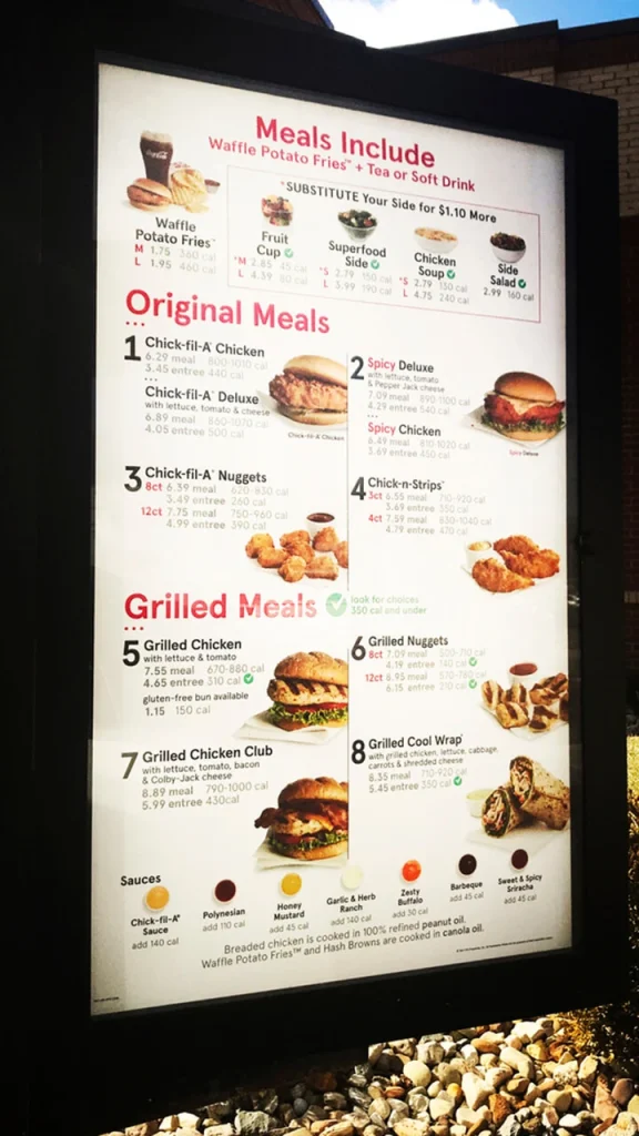 Chick fil a Famous menu items in 2024